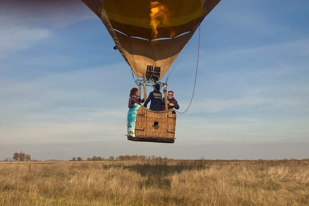 Начало полёта на воздушном шаре